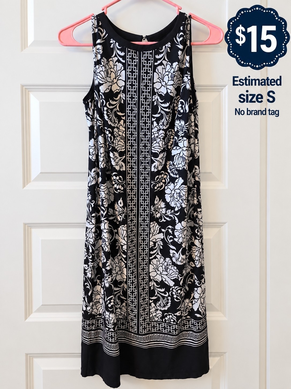 Source Unknown Black and White Floral Maxi Dress-Style Skirt